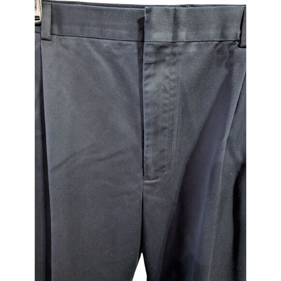 Lands End Traditional Fit Chino Pants Navy Blue 42x31 - 100% Cotton - Adjustable - Picture 2 of 6